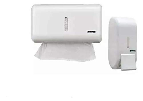 Kit Dispenser Toalheiro e Dispenser Sabonete Liquido- Branco -Premisse