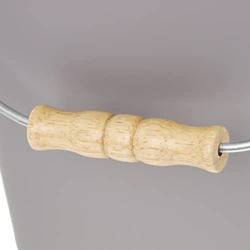 Relaxdays Ascheeimer mit Deckel, 24 Liter, für Kohle & Asche, runder Aschebehälter mit Henkel, Kamin, Ofen & Grill, grau