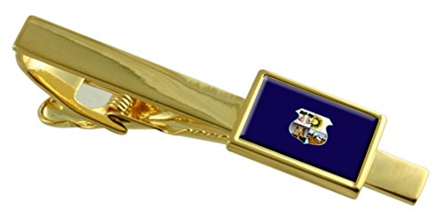 Clip de corbata de Belém Brasil personalizado pasador dorado grabado hombre