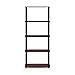 Furinno TURN-N-TUBE Storage Shelves, 5-Tier Book Shelf, Corner Shelf, Toolless Open Shelves, for Organization and Storage, Living Room, Garage, Home Office, Dark Cherry