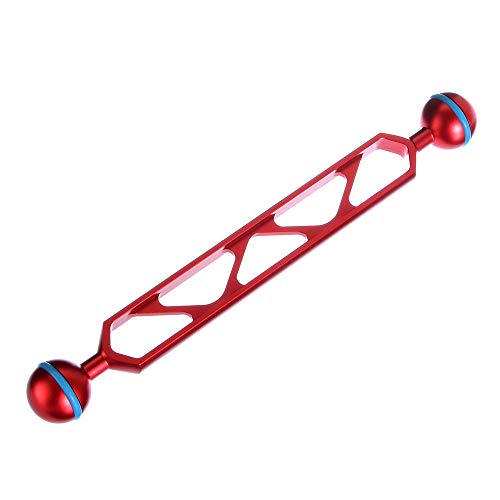 Fotga 8\"/20.5cm Double 1\" Dual Ball Arm for Connecting Strobe/Video Light to Camera Underwater Housing