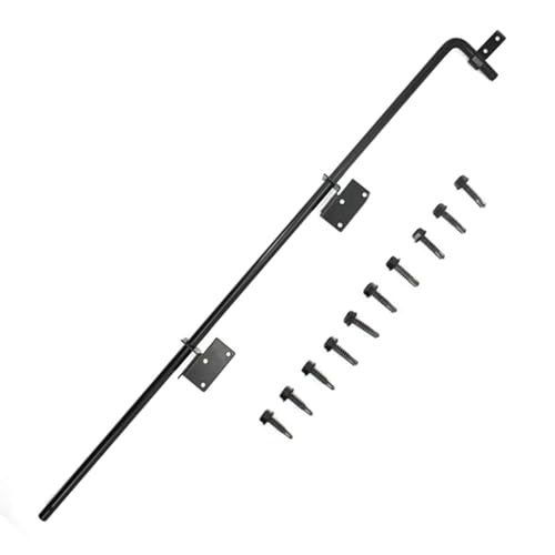 Cane Bolt Drop Rod (36 Inches) - Heavy Duty Gate Drop Pin for Holding Gate to Ground - Gate Stopper Hardware - Gate Ground Latch for Wooden & Vinyl Fence Gates -