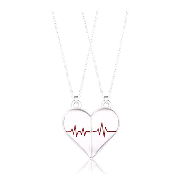 KRYSTALZ Mutual Attraction Couples Matching Magnetic Necklaces heartbeat Pendants Alloy Locket (Pack Of 2 Pieces) (B0BJ71ZNFN) Amazon Price History, Amazon Price Tracker