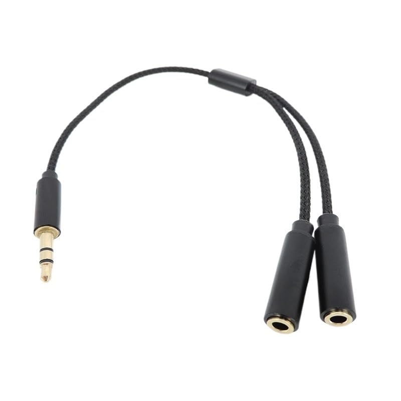 Splitter per cuffie per computer da 3,5 mm maschio femmina a 2 doppi 3,5 mm maschio femmina microfono AUX audio cavo splitter cuffie (n. 1)