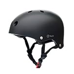 Youin MA1016 Casco urbano nero regolabile per bici e monopattini omologato leggero confortevole con ventilazione interna e fodera rimovibile EN1078