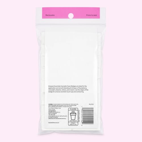Amazon Essentials Cosmetic Rectangular Foam Wedges, 192 Count (6 Packs of 32), White (Previously Amazon Basics) - image 5