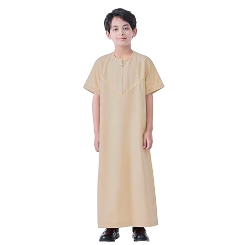 Boys Tops Casual Long Tunic for Everyday Wear Ideal Spring Summer Ages 4 Easy Beige 7-8 Years