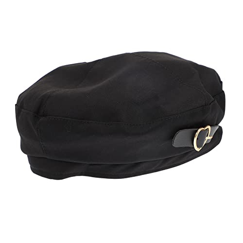 VANZACK Button Beret Hat for Women Vintage Painter Beanie Warm Hat Elegant Accessory Black