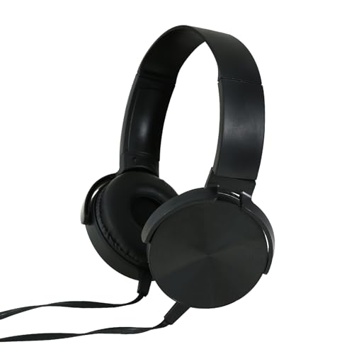 On-Ear Overhead Wired Headphones, 3.5mm Foldable Lightweigh Headset for PC Laptop Wired Headphones with Clear Voice & Super Light for Office School Home Computer