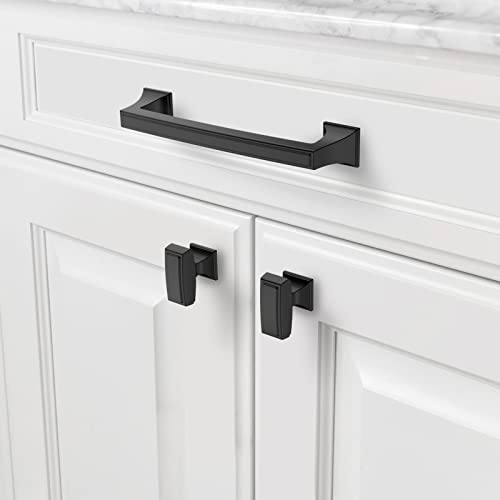 Asidrama 10 Pack 5 Inch(128mm) Matte Black Kitchen Cabinet Handles, Cabinet Pulls Kitchen Cabinet Hardware Cupboard Handles Drawer Handles Dresser Pulls — view 2