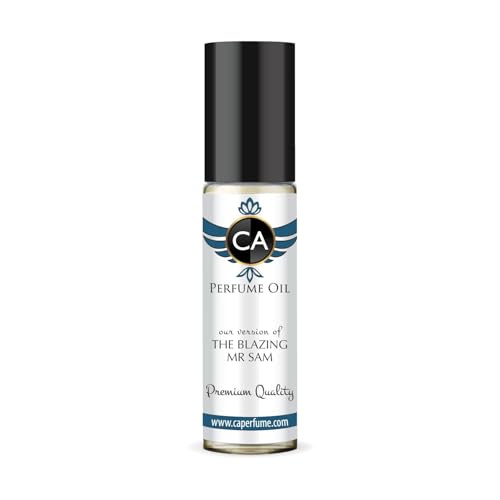 CA Perfume Impression of The Blazing Mr Sam for Men Perfume Oil Woody Spicy Scent Long Lasting Cologne for Men Travel Size TSA Ready Mini Parfum Body Oil Roll-on 0.33 Fl Oz 10ml