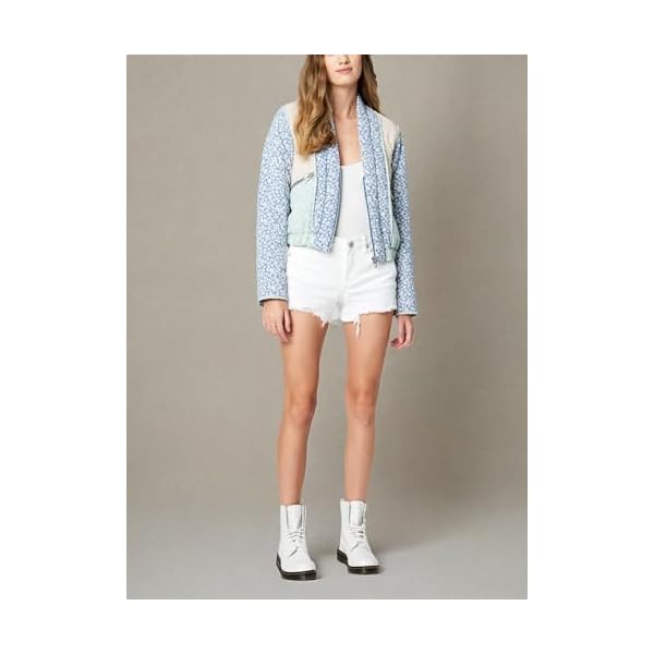 [BLANKNYC] womens Luxury Clothing Patch Work Floral Denim Jacket, Comfortable & Stylish Coat - Image 3