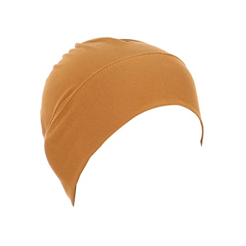 YOFASEN Turban Musulman Hijab Femmes Casquette En Bambou, Chapeau Indien En Tissu Extensible, Pour La Chimiothérapie Et La Perte De Cheveux,Jaune Cover