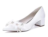 Ces talons de mariage sont décorés de strass scintillants, de perles exquises et de fleurs en dentelle faites à la main, créant un style élégant et charmant qui ajoute une touche romantique et à la mode au look général.