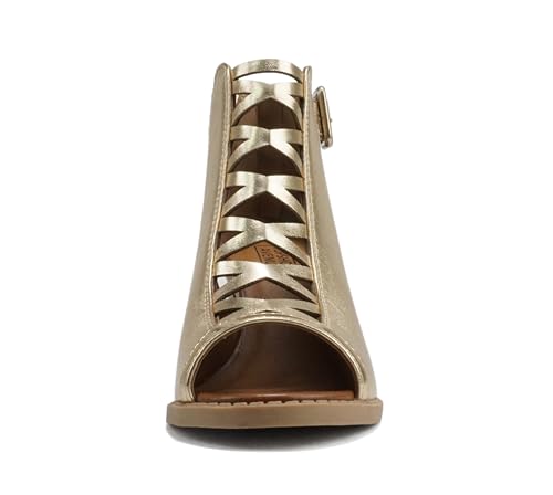 Image of Soda Aran ~ Women Open Toe Crisscross Straps Back Zipper High Heel Fashion Sandal with Adjustable Ankle Strap