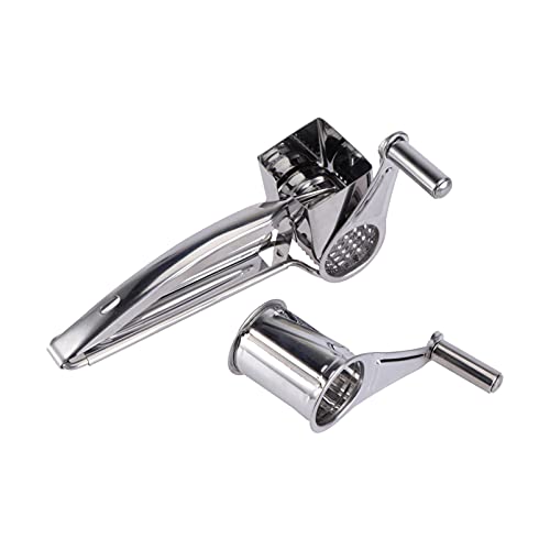 KICHOUSE 1 Set Stainless Steel Cheese Planing Set Cheese Graters Hand Cutting Rotary Grater Cheese Shredder Rotary Cheese Grater Cheese Grinder Food Graters for Kitchen Cheese Slicer