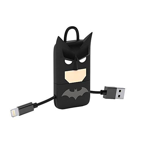 Tribe DC Comics Câble Lightning vers USB 22 cm pour iPhone 7/7 Plus 6/6 Plus/iPhone 6S/6S Plus iPhone 5/5s/5c iPad Air iPad mini Motif Batman (Apple MFI Certifié)