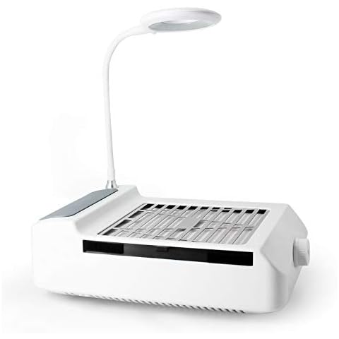 Nail Dust Collector with Light, Powerful Nail Dust Extractor Suction Fan Manicure Machine for Acrylic Nail Poly Nail Extension Gel Removal Cover