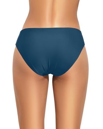 Image of Women Bikini Bottom Full Coverage Bathing Suit Bottoms Swimsuit Bottom | Low Waist Design, Side Strap Cutout, Full Rear Coverage, Secure Fit, Soft Breathable Fabric