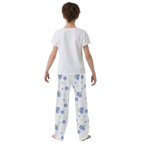 Blueberries Flowers Dots Boys Pants for Kids Jogger Pants with Pockets S-XL3