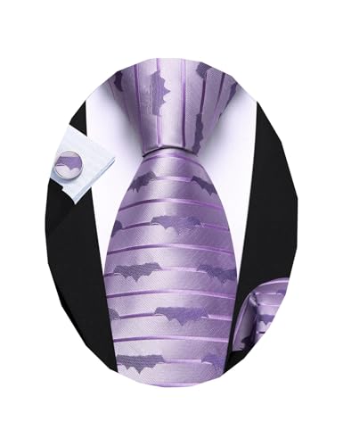 Image of Barry.Wang Fun Animal Ties for Men Designer Handkerchief Cufflink WOVEN Casual Necktie Set Festival