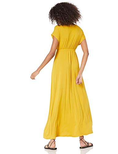 Image of Amazon Essentials Women's V Neck Short Sleeve Waisted Maxi Dress (Available in Plus Size)