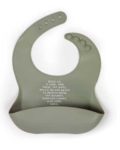 Image of Be A Heart Silicone Baby Bibs, Adjustable Waterproof Bibs, Meal Blessing Bibs