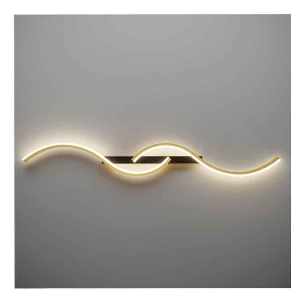 SBZIOJHDR wall Lights， Indoor Wall Art Decor LED Sconce for Bedroom Living Room Bathroom Stairs Aisle Light Fixture(Black+Gold,Stepless dimming)