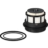 FOCUSFILTER Upgrated FD4596 OEM Grade 7.3L Fuel Filter w/Cap, Compatible with Ford F250, F350,
