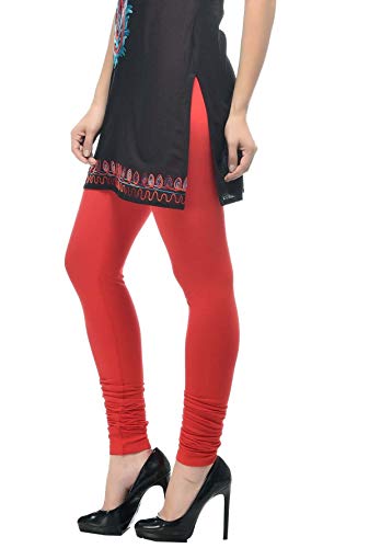 Image of Frenchtrendz Women's Cotton Spandex Stretchable Mid Rise Slim Fit Churidar Leggings Pull On