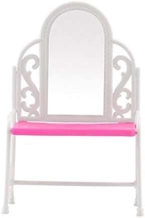 BESTIM INCUK Dollhouse Furniture Dressing Table and Chair for Barbies Dolls Bedroom Furniture