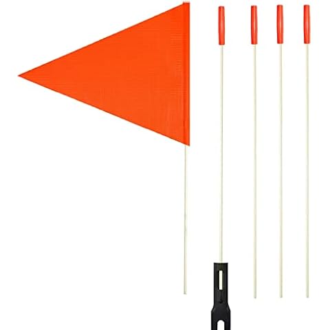 Uelfbaby Upgraded Bike Flags with Pole, 6 ft High Visibility Orange Fags with heavy Duty Fiberglass Flag Pole,Safety flags for bikes Cover