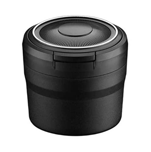 RUFD Portacenere Auto per Land Rover Range Rover Evoque/Range Rover Sport/Range Rover Velar, Posacenere Auto con Coperchio e Luce, Auto Portatile Sigaretta Posacenere per Casa Ufficio,Black