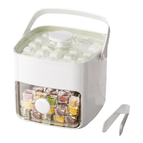 Bandeja de Hielo con Recipiente | Hielo Doble Capa para Bebidas Frías,Molde para Hacer,para Hogar Oficina Apartamento Autocaravana Bar Cóctel Verano Propietarios Anfitriones Club