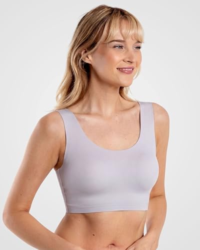Image of Floatley to The T-Shirt Scoop Neck Bra for Women, Silky Comfort Wirefree Seamless Grip Band Pullover Bra with Removable Pads