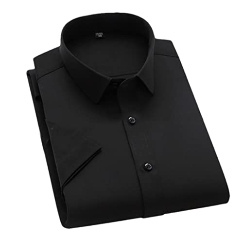 Chemise manches courtes homme au design épuré noir uni taille M