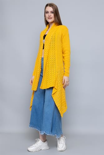 Image of Wear lusso Women's Woolen V-Neck Open Front Shrug Cardigan | Long Sleeve Winter Sweater for Girls & Ladies | Stylish Warm Outerwear in Trendy Colors