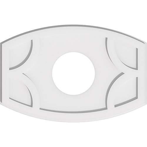 Image of Ekena Millwork CMP24X16KY-07000 Kailey Architectural Grade PVC Contemporary Urethane Ceiling Medallions 24 inchW x 16 inchH x 7 inchID x 13 inchC x 1 inchP