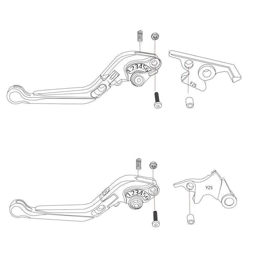 Leviers de frein moto Yamaha XJ600 1985 1987 1989 extensible