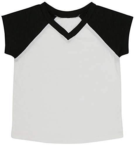Image of ToBeInStyle Kids Boys Girls Cotton Jersey Contrast Raglan V-Neck Tee T-Shirts