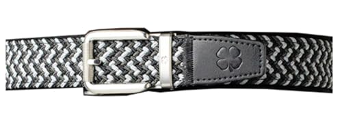 Black Clover NEW Live Lucky Stretch Braided Luck Black/White Cut-to-Fit Belt w/Rachet System