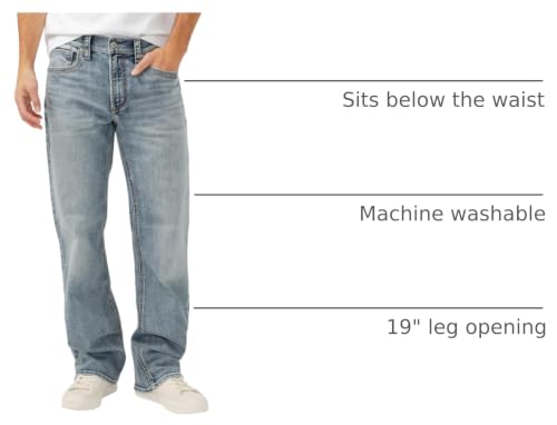 Image of Silver Jeans Co. Men's Zac Relaxed Fit Straight Leg Jean - Legacy