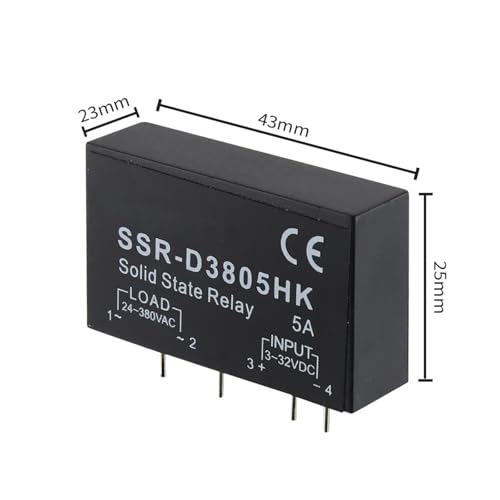 Relais statique SSR-D3803HK DC-AC broches 3A pour automatisme et PCB - 5