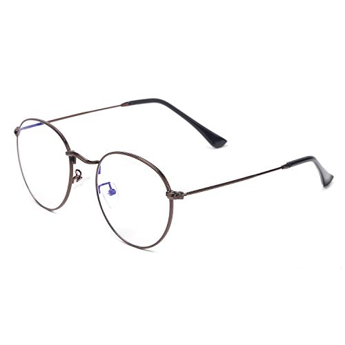 Vintage Small Round Metal Frame Non Prescription Clear Lens Glasses Stylish Unisex Circle Eyeglasses