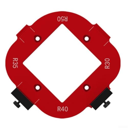 Gabarit de positionnement d'angle 4 en 1 pour le travail du bois, rayon d'angle R10-R50, gabarit de rayon en alliage d'aluminium pour une mesure réutilisable et une coupe précise des filets (B)