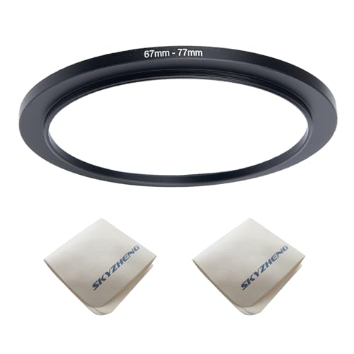 Anillo Adaptador de Lente 67 mm a 77 mm, Anillo de Aumento para Filtros UV, ND y CPL, con Paño de Limpieza Premium para Lentes (2 Unidades) miniatura 1