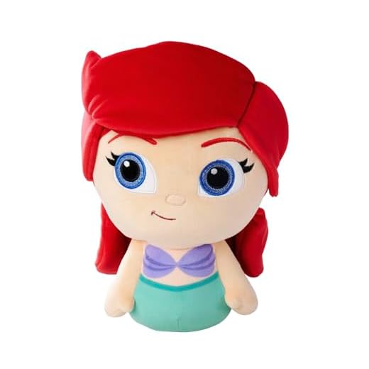 Simba Peluche Disney Doorables Ariel, 25 cm con Ojos Brillantes, Cabello Rojo y diseño Encantador, Desde los Primeros Meses, Peluche Coleccionable (6315870549)