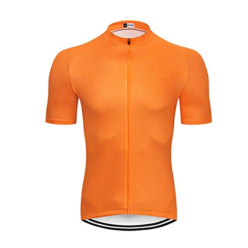 Été Tenue VTT Pro pour Homme, Maillot de Cyclisme à Manches Courtes + Vêtement Combinaison Cycliste et Cuissard à Bretelle Vélo Route avec 20D Gel Rembourré Cover