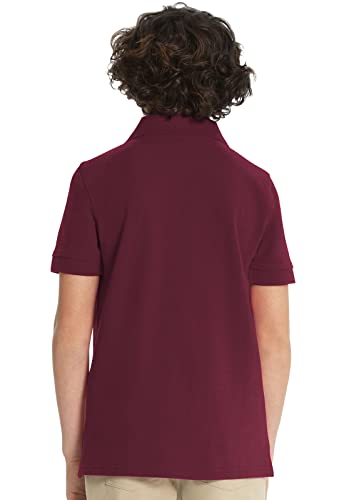 Image of Classroom Girls' Short SLV Pique Polo | Side Vents, Droptail Hem, Ribbed Trim, Comfortable Everyday School Wear