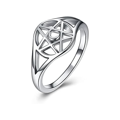 YAFEINI Sterling Silver Pentagram Ring Cover